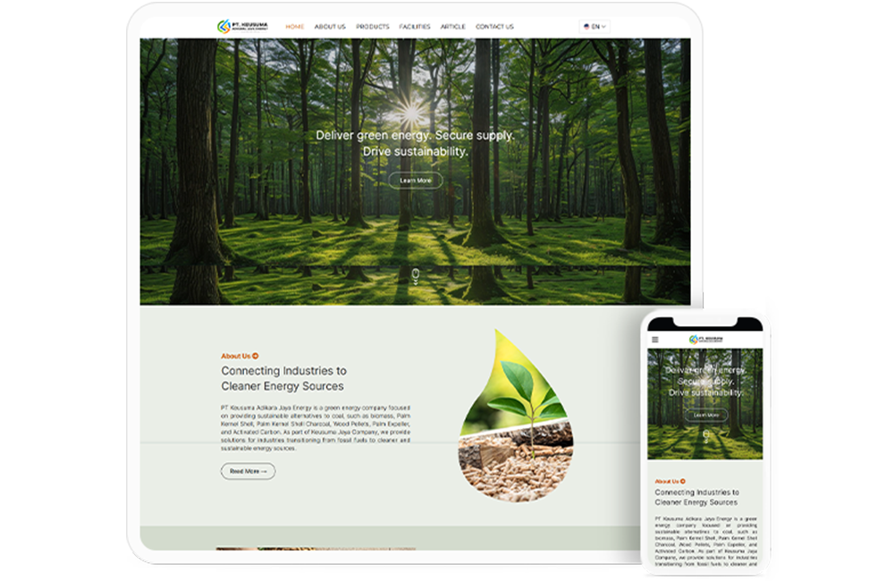 Sustainable energy source products website